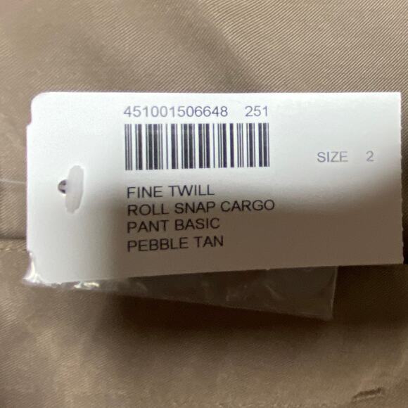 Chicos Womens Size 2/Large Tan FIne Twill Cargo Paratrooper Pants Roll Snap NEW - Picture 9 of 11